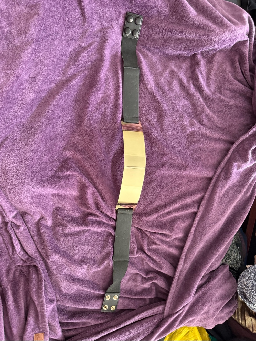 Gold Metal Plate Elastic Cinch Waist Belt Black Y2K
